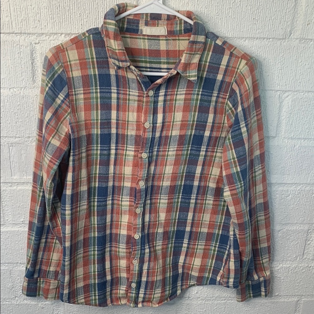 CP Shades Cotton Plaid Multicolor Button-Up Flannel Shirt size XS